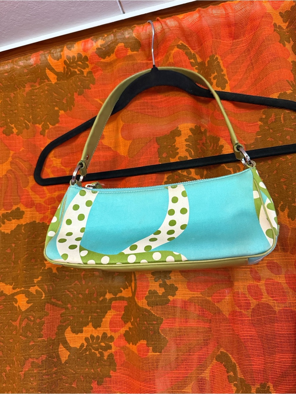 kate spade Aqua and Lime Polka-Accent Shoulder Bag